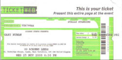 Leeds Ticket 2009